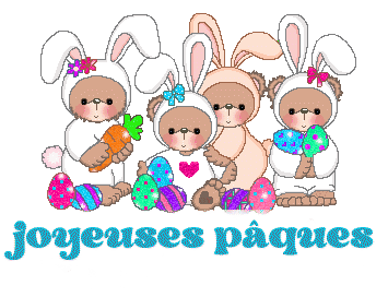 Gif animé joyeuses Pâques lapins
